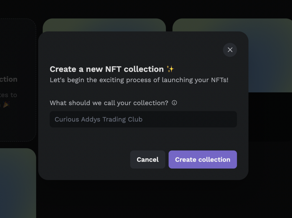 create an NFT collection