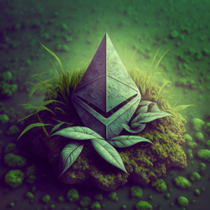 Ethereum, the home of the most digital collectibles, logo in green