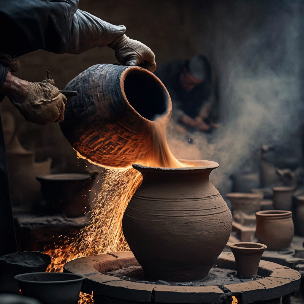 Pottery being fired